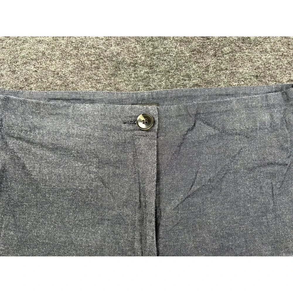 Ann Taylor Factory‎ Wide Leg Pants Womens 14 Gray Cotton Flat Front Casual